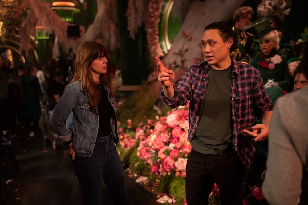 Alice Brooks ASC and Jon M. Chu on the set of 'Wicked: For Good'
