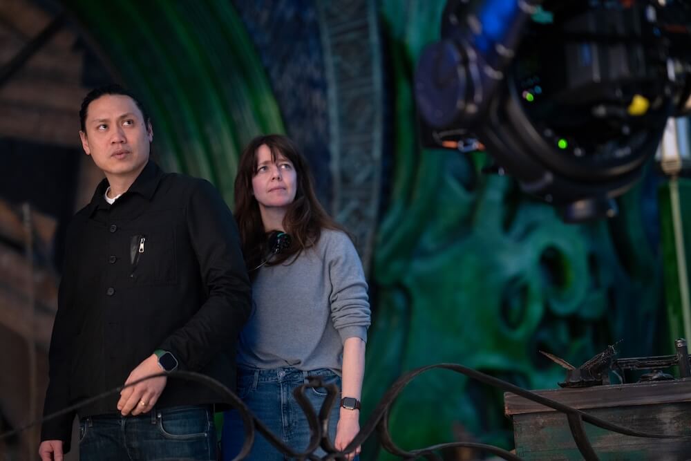 Jon M. Chu and Alice Brooks ASC on the set of 'Wicked: For Good'